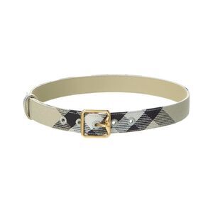 Burberry Check Canvas & Leather Belt, Green